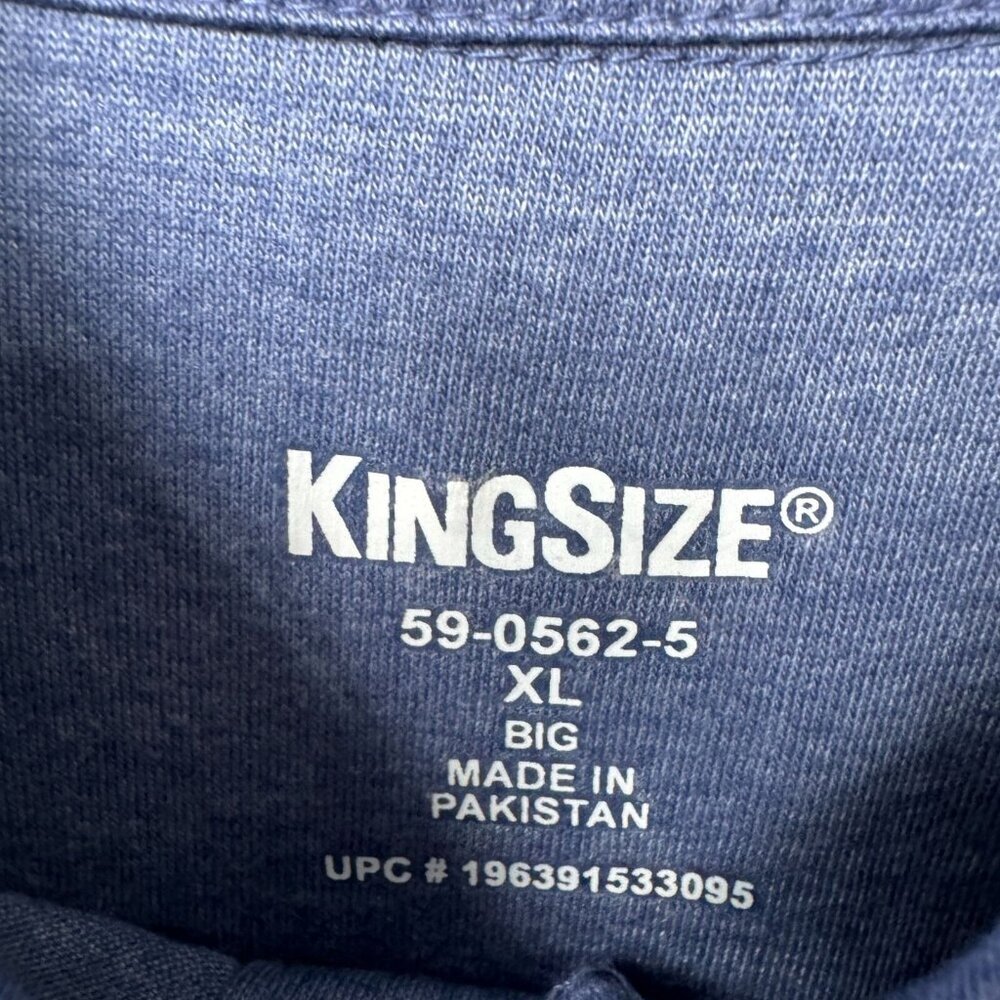 KingSize Men’s XL Heathered Short Sleeve Polo Shirts Lot of 3 Blue & Gray - Picture 5 of 9